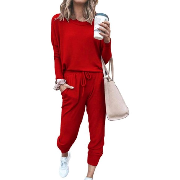Chic Women's Fall 2-Piece Lounge Set: Cozy Long Sleeve & Jogger Pants - XX-Large - Picture 1 of 5